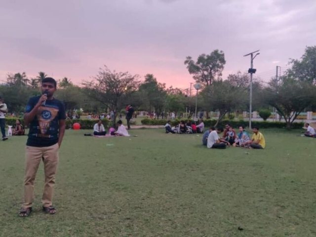 Students during public speaking practice